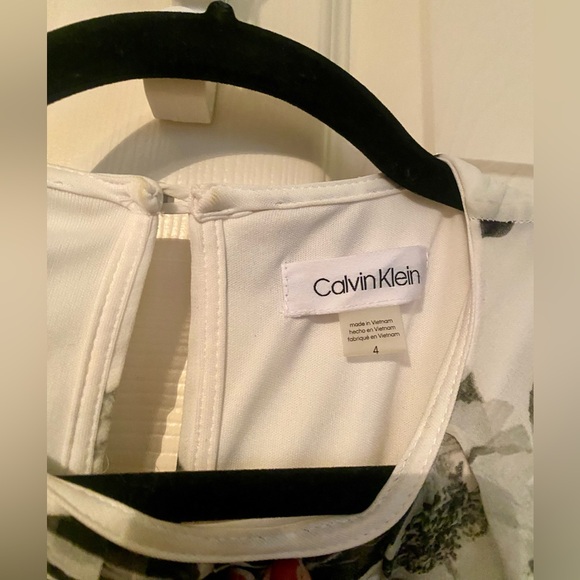 Calvin Klein black/white floral print cold shoulder maxi dress size 4 - Picture 3 of 11